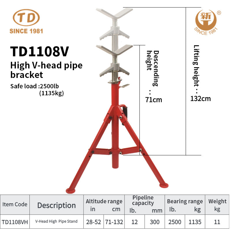 ZHONGTIANDA  TD1108V V-Head Tube Holder