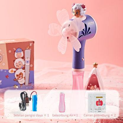 HUALONG  Pleasant Goat and Big Wolf five-hole windmill bubble machine